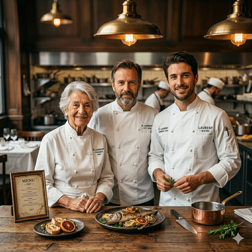 Étienne Laurent in the kitchen.